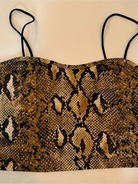 SHEIN Snake Print Crop Cami Top Brown Black Size Medium